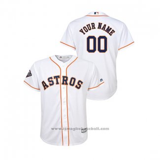 Maglia Baseball Bambino Houston Astros Personalizzate 2019 World Series Bound Cool Base Bianco