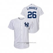 Maglia Baseball Bambino New York Yankees Dj Lemahieu Cool Base Bianco
