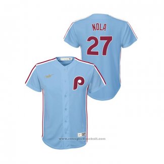 Maglia Baseball Bambino Philadelphia Phillies Aaron Nola Cooperstown Collection Road Blu