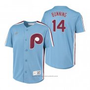 Maglia Baseball Bambino Philadelphia Phillies Jim Bunning Cooperstown Collection Road Blu