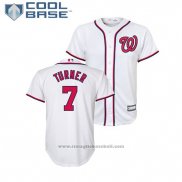 Maglia Baseball Bambino Washington Nationals Trea Turner Cool Base Home Replica Bianco