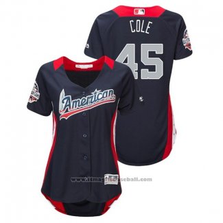 Maglia Baseball Donna All Star Gerrit Cole 2018 Home Run Derby American League Blu