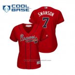 Maglia Baseball Donna Atlanta Braves Dansby Swanson Cool Base Alternato 2019 Rosso