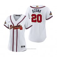 Maglia Baseball Donna Atlanta Braves Marcell Ozuna 2022 Gold Program Replica Bianco