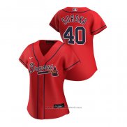 Maglia Baseball Donna Atlanta Braves Mike Soroka 2020 Replica Alternato Rosso