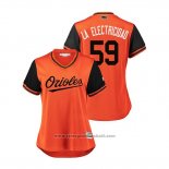 Maglia Baseball Donna Baltimore Orioles Jhan Marinez 2018 LLWS Players Weekend La Electricidad Orange