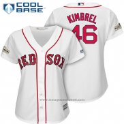 Maglia Baseball Donna Boston Red Sox 2017 Postseason 46 Craig Kimbrel Bianco Cool Base