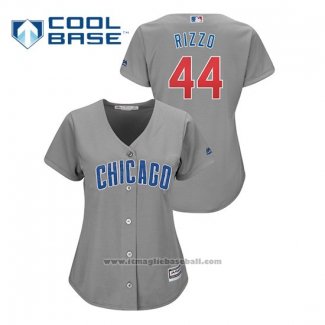 Maglia Baseball Donna Chicago Cubs Anthony Rizzo Cool Base Replica Grigio