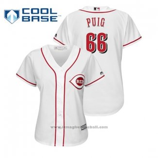 Maglia Baseball Donna Cincinnati Reds Yasiel Puig Cool Base Home Bianco