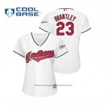 Maglia Baseball Donna Cleveland Indians Michael Brantley 2019 All Star Patch Cool Base Bianco