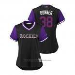 Maglia Baseball Donna Colorado Rockies Mike Dunn 2018 LLWS Players Weekend Dunner Nero