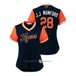 Maglia Baseball Donna Detroit Tigers Niko Goodrum 2018 LLWS Players Weekend J.j Mumford Blu