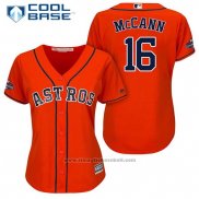 Maglia Baseball Donna Houston Astros 2017 World Series Campeones Brian Mccann Arancione Cool Base