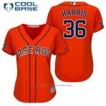 Maglia Baseball Donna Houston Astros 2017 World Series Campeones Will Harris Arancione Cool Base