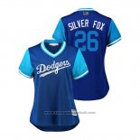 Maglia Baseball Donna Los Angeles Dodgers Chase Utley 2018 LLWS Players Weekend Silver Fox Blu