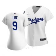 Maglia Baseball Donna Los Angeles Dodgers Gavin Lux 2020 Primera Replica Bianco