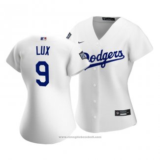 Maglia Baseball Donna Los Angeles Dodgers Gavin Lux 2020 Primera Replica Bianco