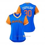 Maglia Baseball Donna Miami Marlins Garrett Cooper 2018 LLWS Players Weekend Coopaloop Blu