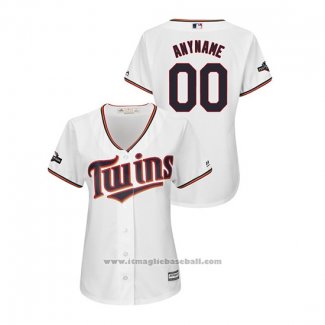 Maglia Baseball Donna Minnesota Twins Personalizzate 2019 Postseason Cool Base Bianco