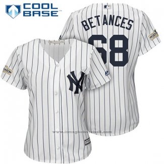 Maglia Baseball Donna New York Yankees 2017 Postseason Dellin Betances Bianco Cool Base