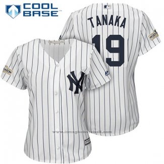 Maglia Baseball Donna New York Yankees 2017 Postseason Masahiro Tanaka Bianco Cool Base