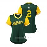 Maglia Baseball Donna Oakland Athletics Khris Davis 2018 LLWS Players Weekend Kd Verde