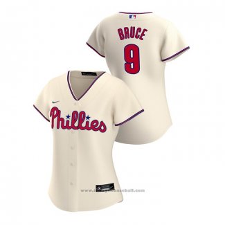 Maglia Baseball Donna Philadelphia Phillies Jay Bruce 2020 Replica Alternato Crema