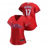 Maglia Baseball Donna Philadelphia Phillies Rhys Hoskins 2020 Replica Alternato Rosso