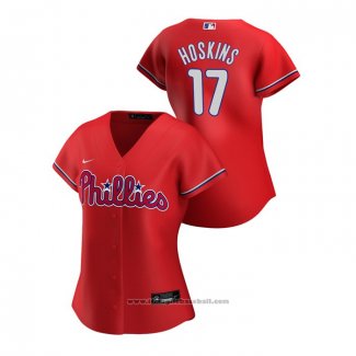 Maglia Baseball Donna Philadelphia Phillies Rhys Hoskins 2020 Replica Alternato Rosso