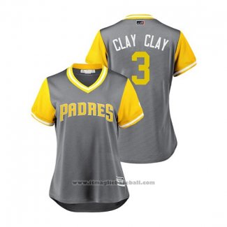 Maglia Baseball Donna San Diego Padres Clayton Richard 2018 LLWS Players Weekend Clay Clay Grigio