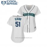 Maglia Baseball Donna Seattle Mariners Ichiro Suzuki Cool Base Giocatore Bianco