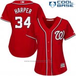 Maglia Baseball Donna Washington Nationals Bryce Harper Scarlet Cool Base