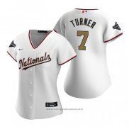 Maglia Baseball Donna Washington Nationals Trea Turner 2020 Gold Program Replica Bianco