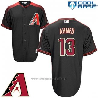 Maglia Baseball Uomo Arizona Diamondbacks 13 Nick Ahmed Nero Cool Base