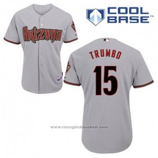 Maglia Baseball Uomo Arizona Diamondbacks 15 Mark Trumbo Grigio Cool Base