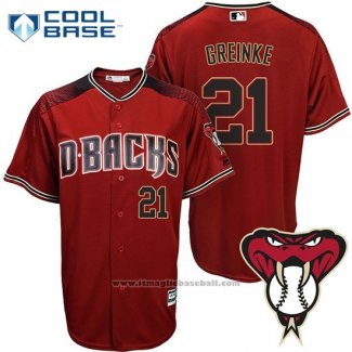 Maglia Baseball Uomo Arizona Diamondbacks 21 Zack Greinke Rosso Cool Base