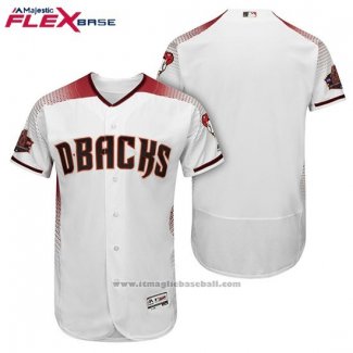 Maglia Baseball Uomo Arizona Diamondbacks Bianco Rosso Home Flex Base