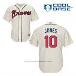 Maglia Baseball Uomo Atlanta Braves 10 Chipper Jones Crema Alternato Cool Base