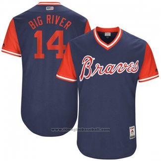 Maglia Baseball Uomo Atlanta Braves 2017 Little League World Series 14 Rio Ruiz Blu