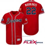 Maglia Baseball Uomo Atlanta Braves 22 Nick Markakis Rosso 2017 All Star Flex Base