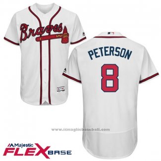 Maglia Baseball Uomo Atlanta Braves 8 Jace Peterson Bianco Autentico Collection Flex Base