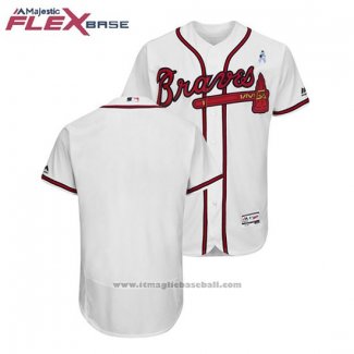 Maglia Baseball Uomo Atlanta Braves Bianco 2018 Festa del papa Flex Base