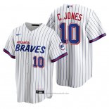 Maglia Baseball Uomo Atlanta Braves Chipper Jones Replica 2021 City Connect Bianco