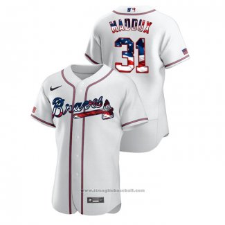 Maglia Baseball Uomo Atlanta Braves Greg Maddux 2020 Stars & Stripes 4th of July Bianco