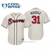 Maglia Baseball Uomo Atlanta Braves Greg Maddux Cool Base Alternato 2019 Crema