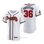 Maglia Baseball Uomo Atlanta Braves Ian Anderson 2022 Gold Program Autentico Bianco