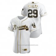 Maglia Baseball Uomo Atlanta Braves John Smoltz Golden Edition Autentico Bianco