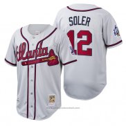 Maglia Baseball Uomo Atlanta Braves Jorge Soler Cooperstown Collection Autentico Bianco