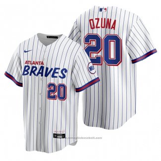 Maglia Baseball Uomo Atlanta Braves Marcell Ozuna Replica 2021 City Connect Bianco