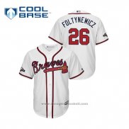 Maglia Baseball Uomo Atlanta Braves Mike Foltynewicz 2019 Postseason Cool Base Bianco